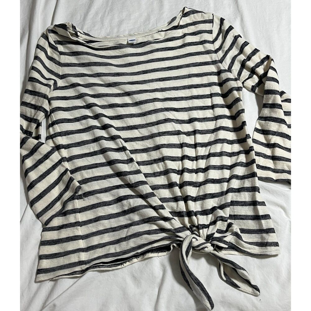 womens knotted top Old navy stripes chic preppy fall size shirt blouse